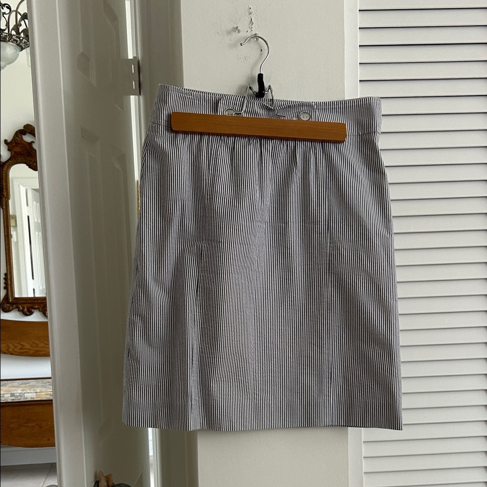 Brooks Brothers Black and White Pinstripe Pencil Skirt